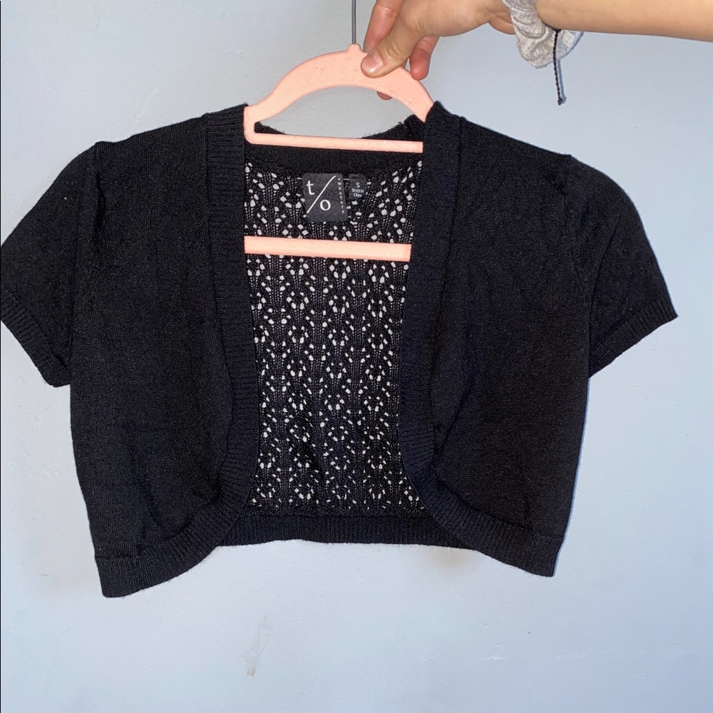 Mini black cardigan IF YOURE INTERESTED READ DESC